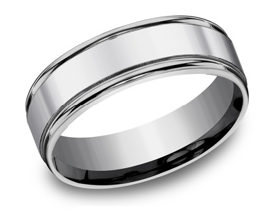 Benchmark 7mm Tantalum Comfort Fit Wedding Band, High Polish with Round Edges