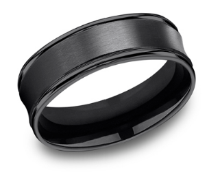 7.5mm DESOTO Band in Titanium with Concave Center