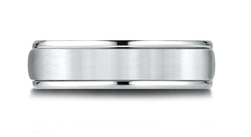 6.5mm ARCADIA 14KW Gold Band with Satin Center/ Round Edges