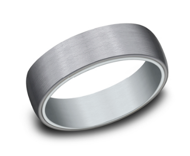 Benchmark 6.5mm 14k Gold and Tantalum Comfort Fit Wedding Band with Satin Finish