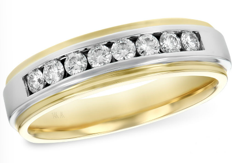 14K Two-Tone Channel Set Diamond Band