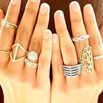 Blond Women wearing rings