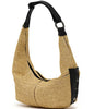 Tom Zip Med Shoulder Bag in Nuir Smooth Raffia/Gunmental