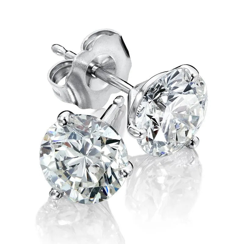 2.0 ct Round Martini-Set Lab-Grown Diamond Studs in 14K
