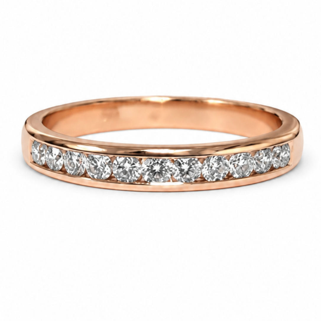 Custom Channel Set Diamond Band in 14K Rose Gold 0.48ctw
