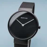 Unisex Classic Watch with Milanese Band in Solid Black