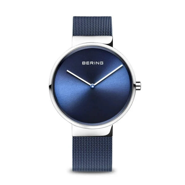 Unisex Classic Watch in Dark Blue/Silver with Milanese Band