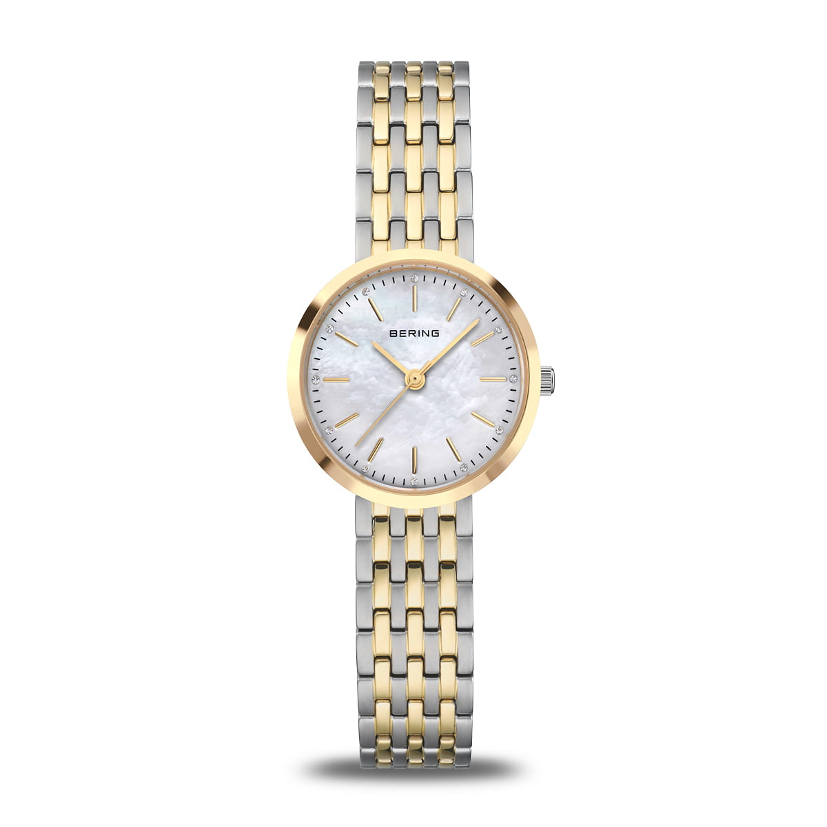 Ladies Mother of Pearl Watch with a Two Tone Band