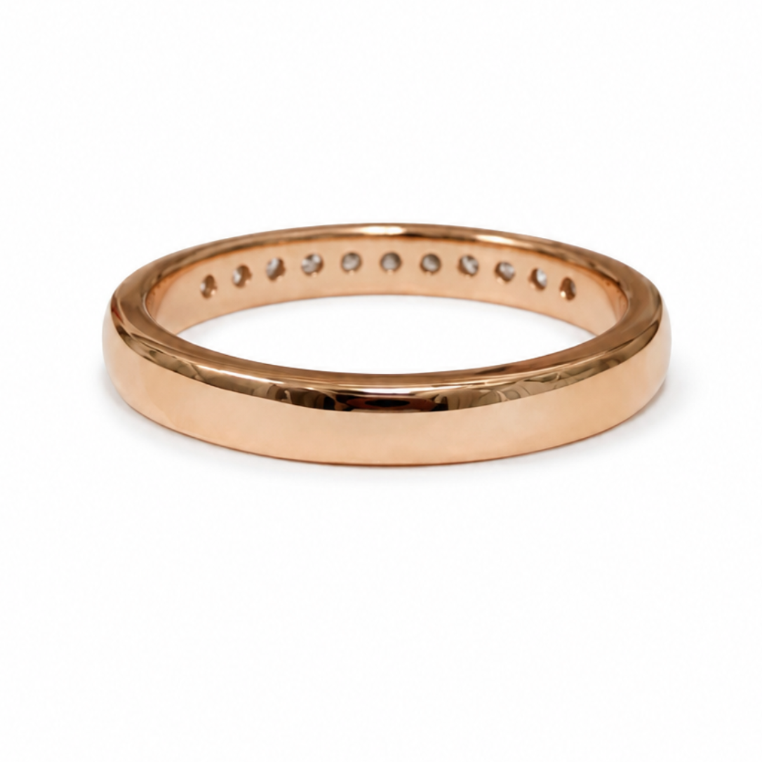 Custom Channel Set Diamond Band in 14K Rose Gold 0.48ctw