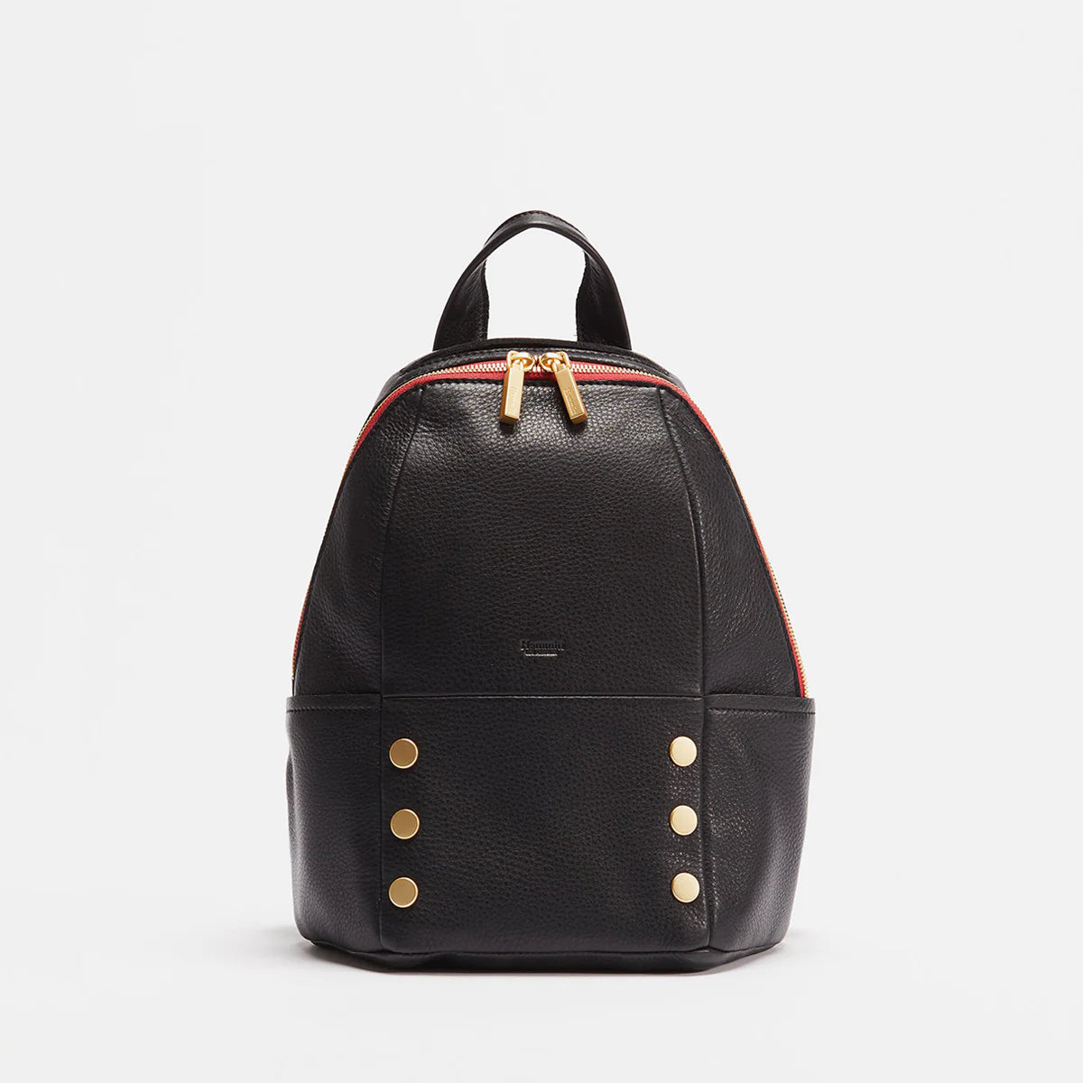 HUNTER MED Backpack in Black/ Gold with Red Zipper