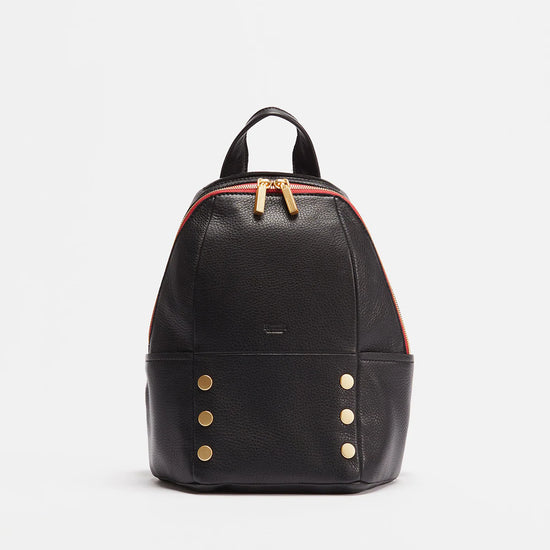 HUNTER MED Backpack in Black/ Gold with Red Zipper