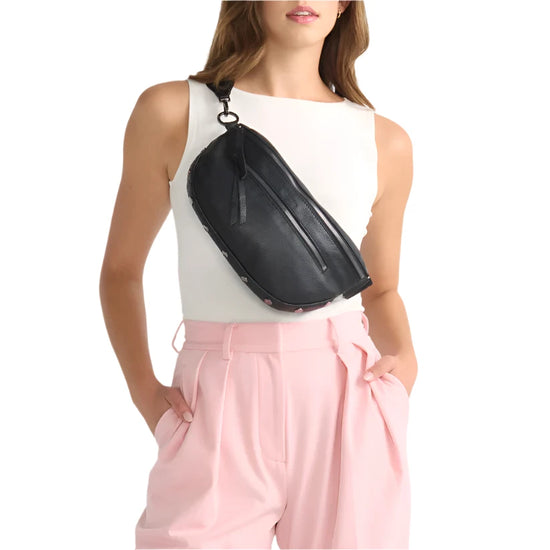 CHARLES CROSSBODY LG in Black/Gunmetal