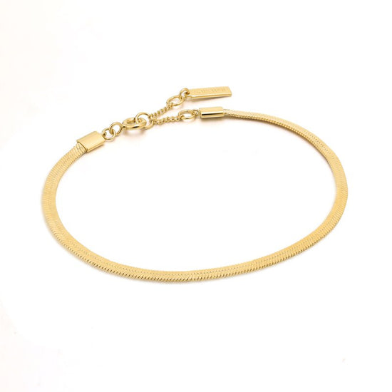 Gold Flat Snake Chain Bracelet