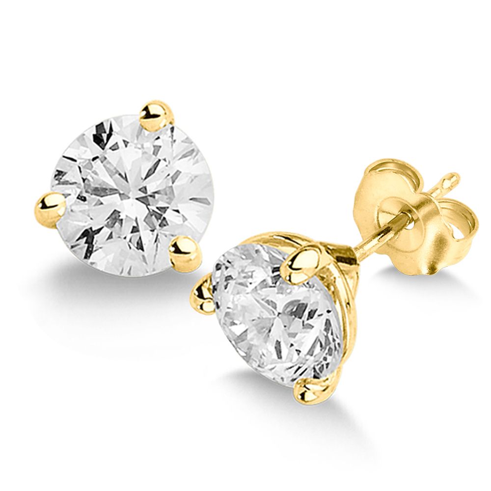 4.0 ct Round Martini Set Lab Diamond Stud Earrings in 14KY