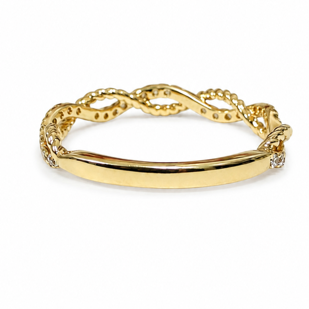14K Twist Diamond Rope Band