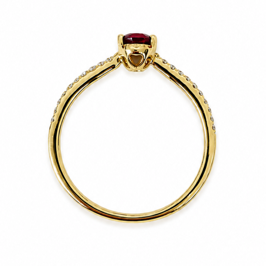 14K Oval Ruby and Diamond Ring