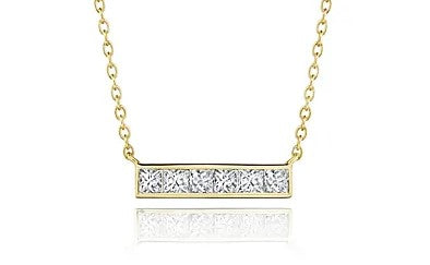 14KY Diamond Bar Necklace