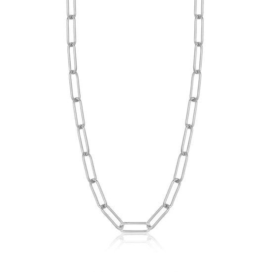 Silver Paperclip Chunky Chain Necklace