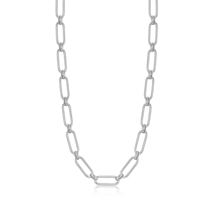 Silver Cable Connect Chunky Chain Necklace