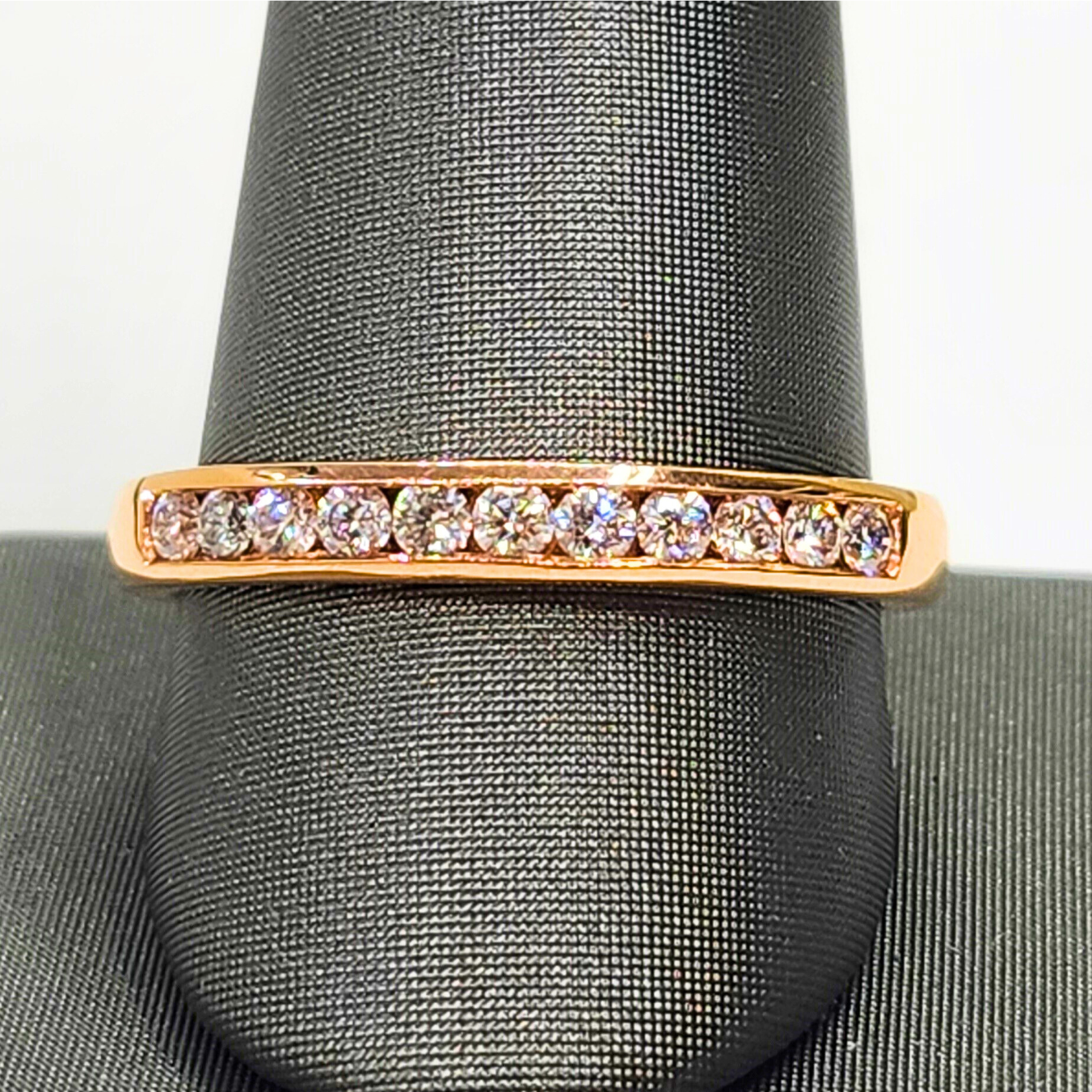 Custom Channel Set Diamond Band in 14K Rose Gold 0.48ctw