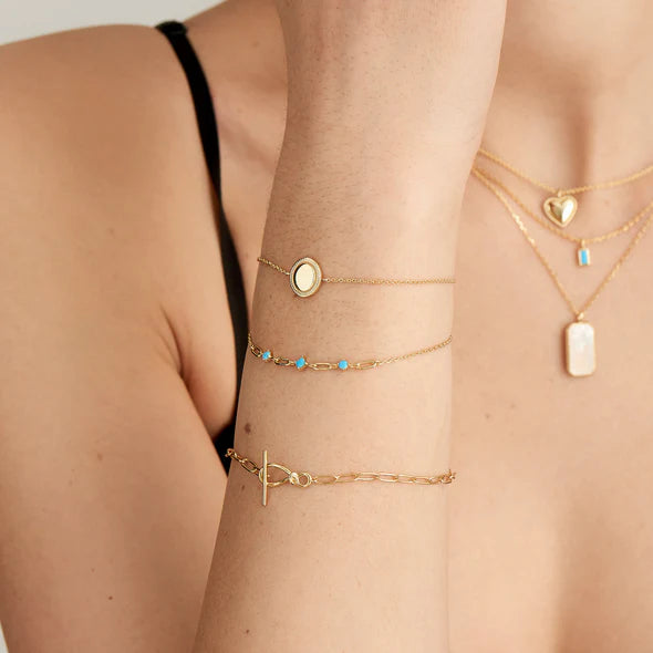 Rope Disc Bracelet in Gold