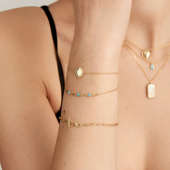 Rope Disc Bracelet in Gold