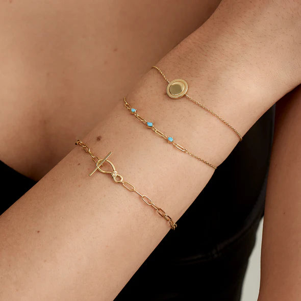 Rope Disc Bracelet in Gold