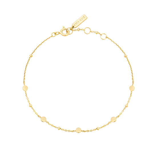 Gold Disc Station Bracelet