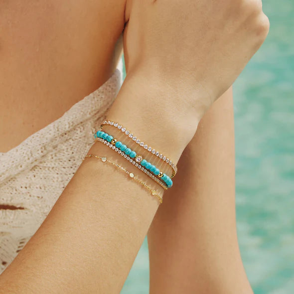 Gold Disc Station Bracelet