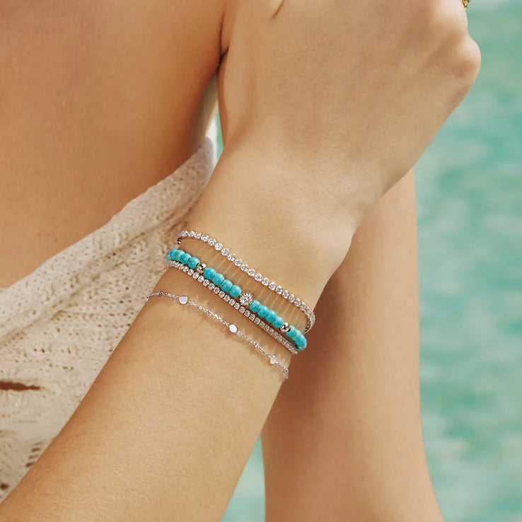 Disc Station Bracelet in Silver