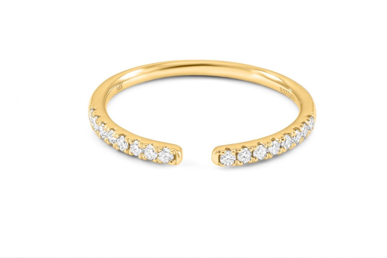 14KY .25 cttw. Diamond Bypass Band