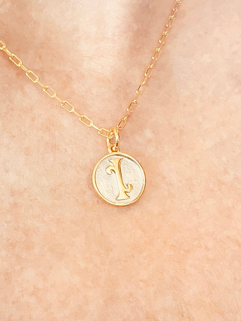 Saints Dainty Fancy I Initial Pendant Necklace