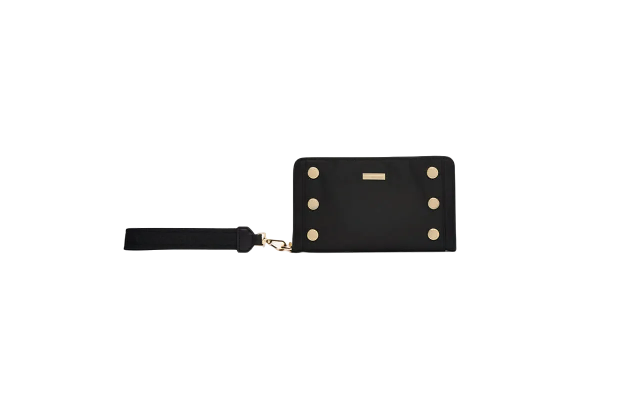 Bryant Wallet in Black Nylon/ Gold
