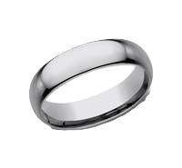 6mm Polished Domed Band in Cobalt or Tungsten