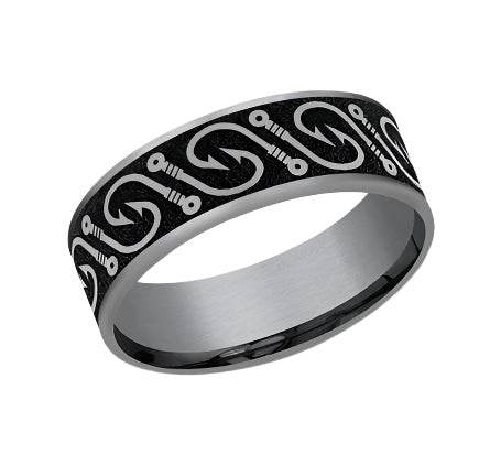 7.5mm Fish Hook Band in Grey Tantalum