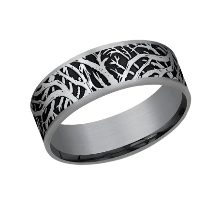 7.5mm Enchanted Forest Band in Tantalum/ 14KW
