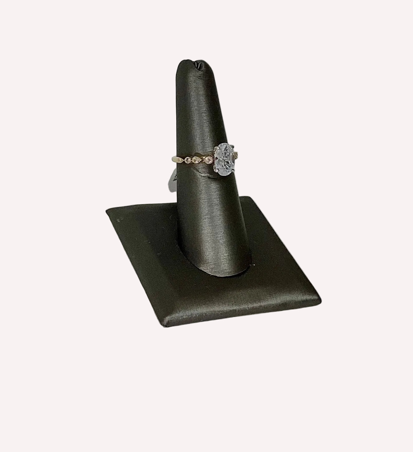 2 Tone Oval Engagement Ring with Milgrain Bezel Set Stones in 14KY/W