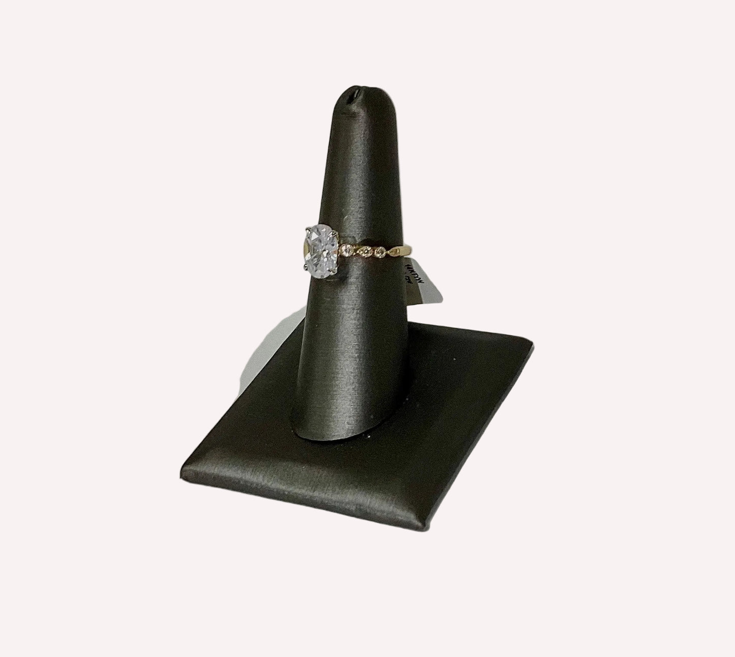 2 Tone Oval Engagement Ring with Milgrain Bezel Set Stones in 14KY/W