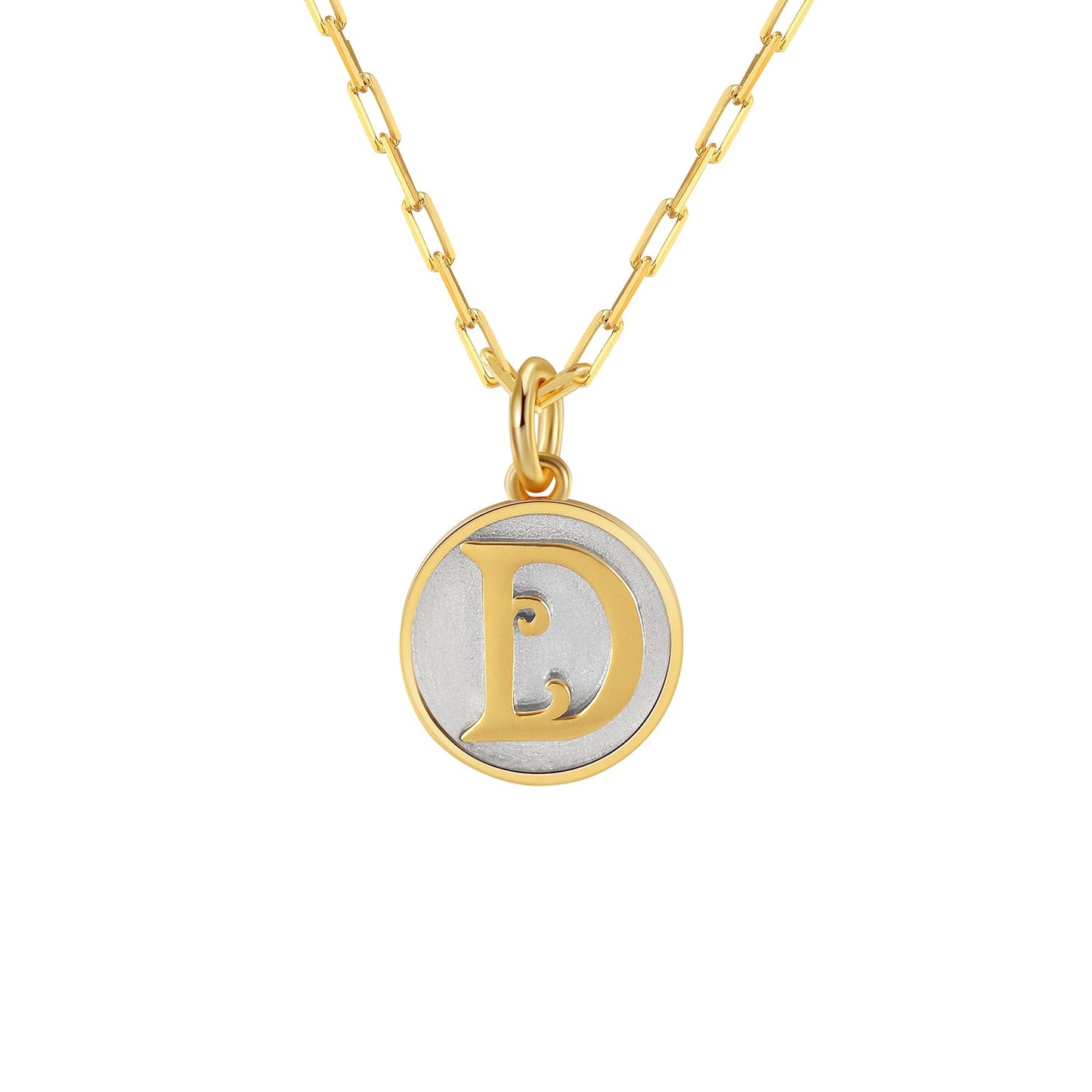 Saints Dainty Fancy D Initial Pendant Necklace