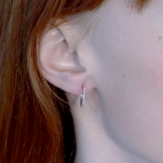 1/10ct Diamond Huggie Hoop Earrings in 14KY