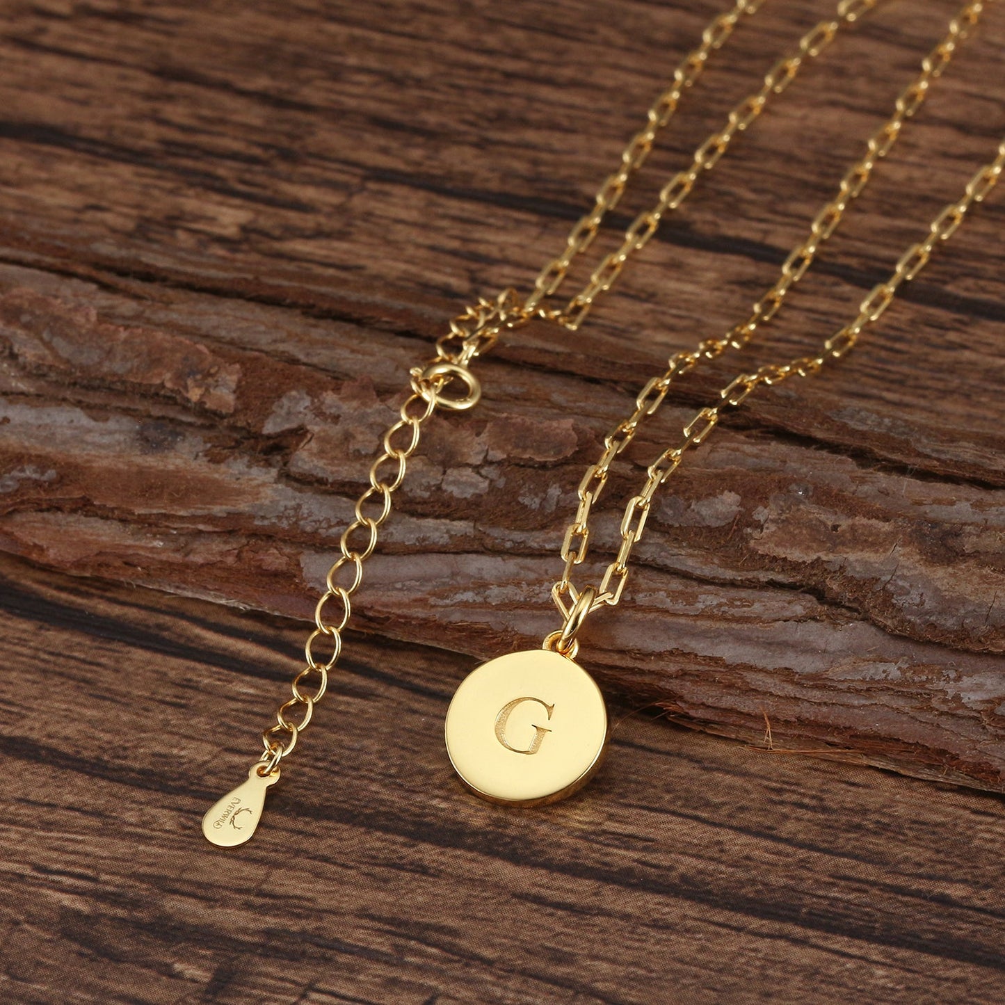 Saints Dainty Fancy G Initial Pendant Necklace