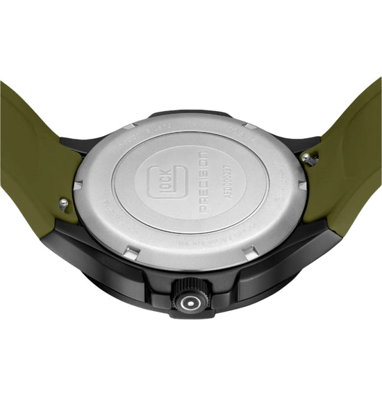 GLOCK WATCH In Army Green/ Black with Silicone Band
