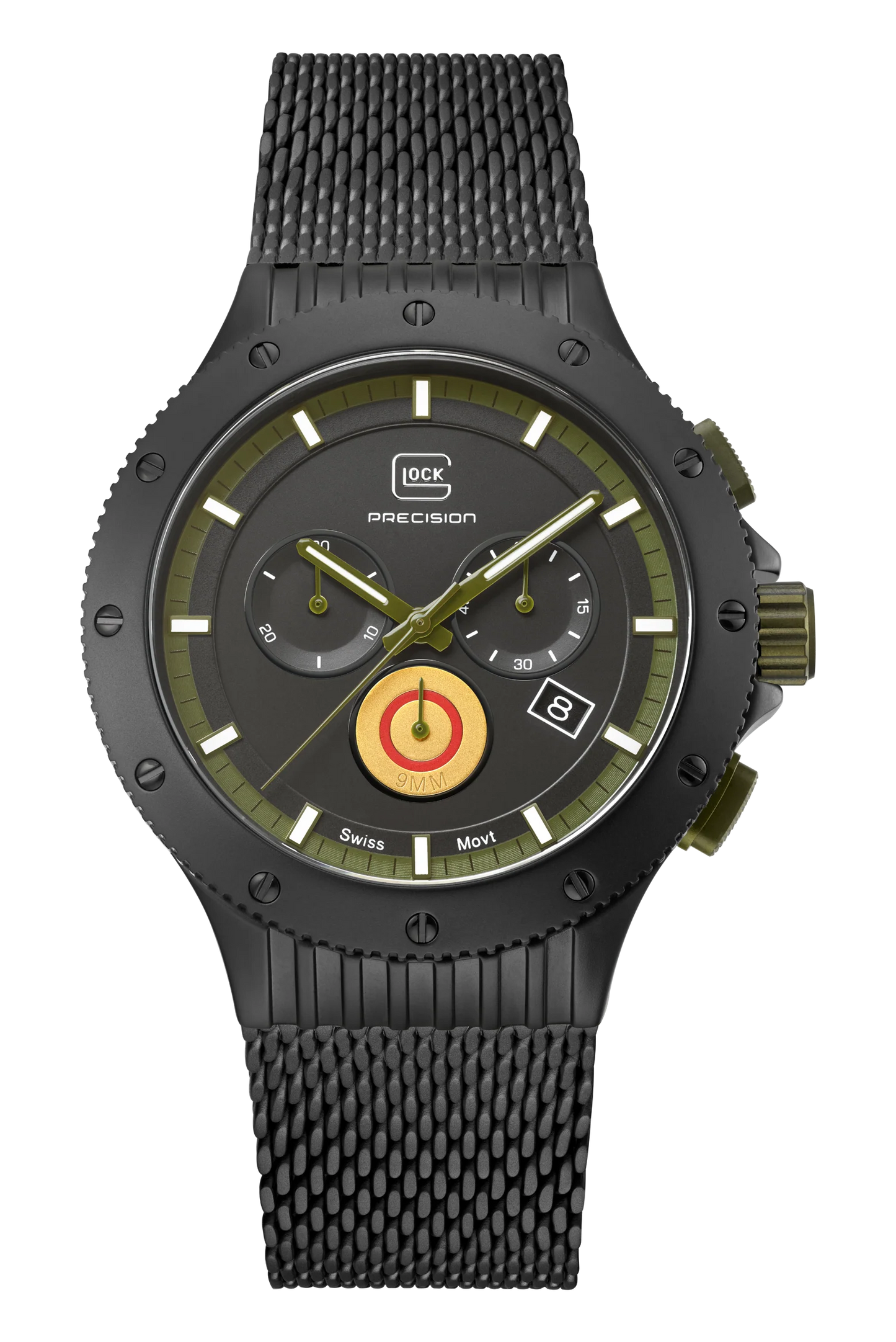 Men's Limited-Edition Glock Watch in Black/ Army Green with 2 Straps