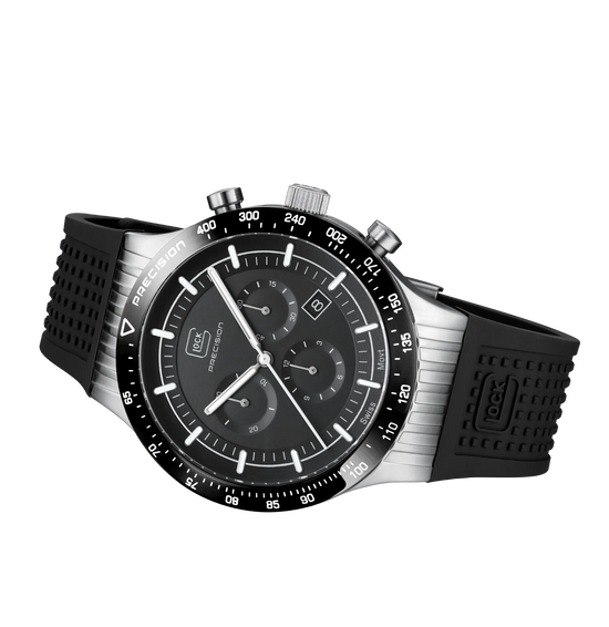 Men's Limited-Edition Glock Watch in Silver/ Black with 2 Straps