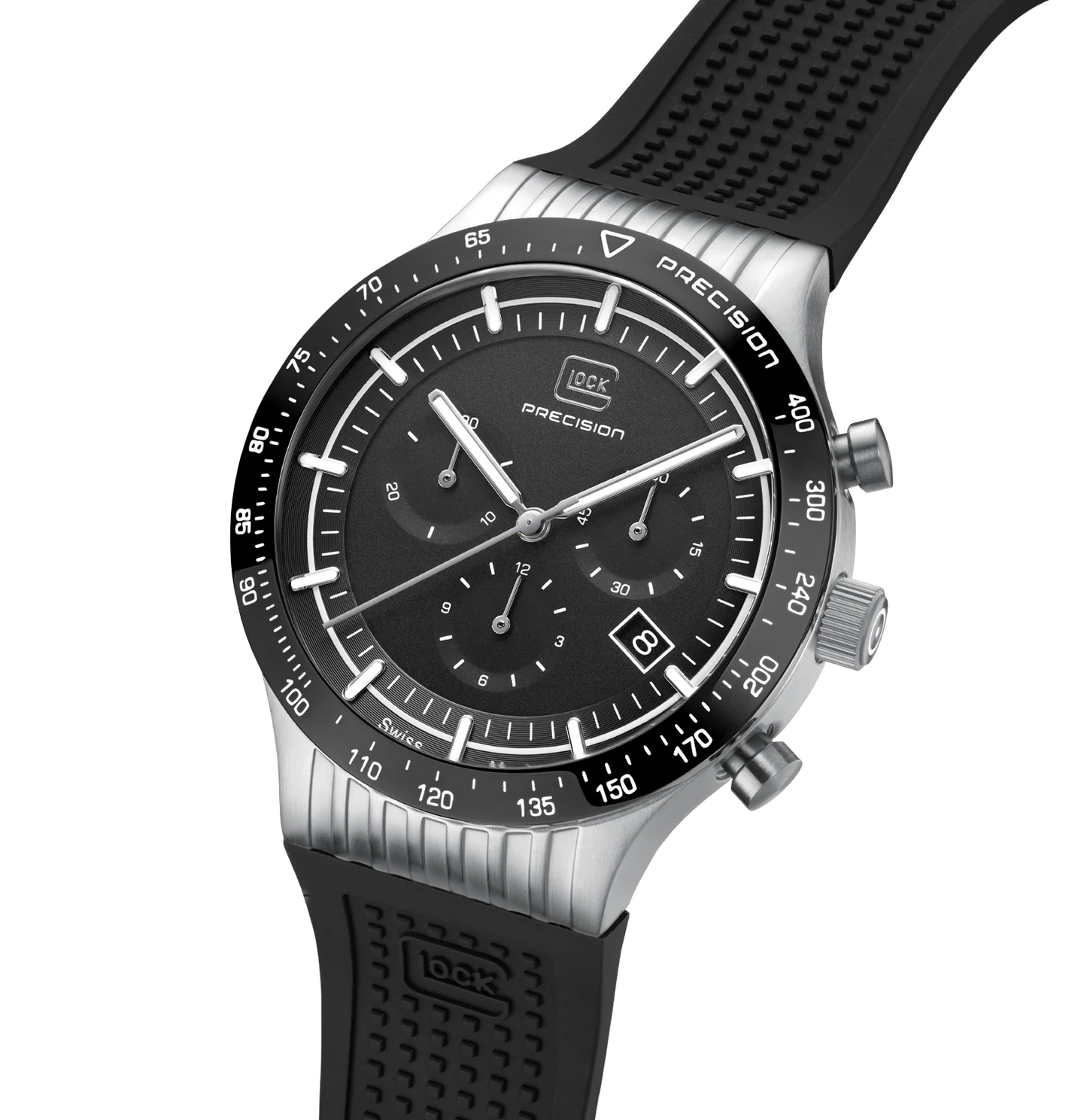 Men's Limited-Edition Glock Watch in Silver/ Black with 2 Straps