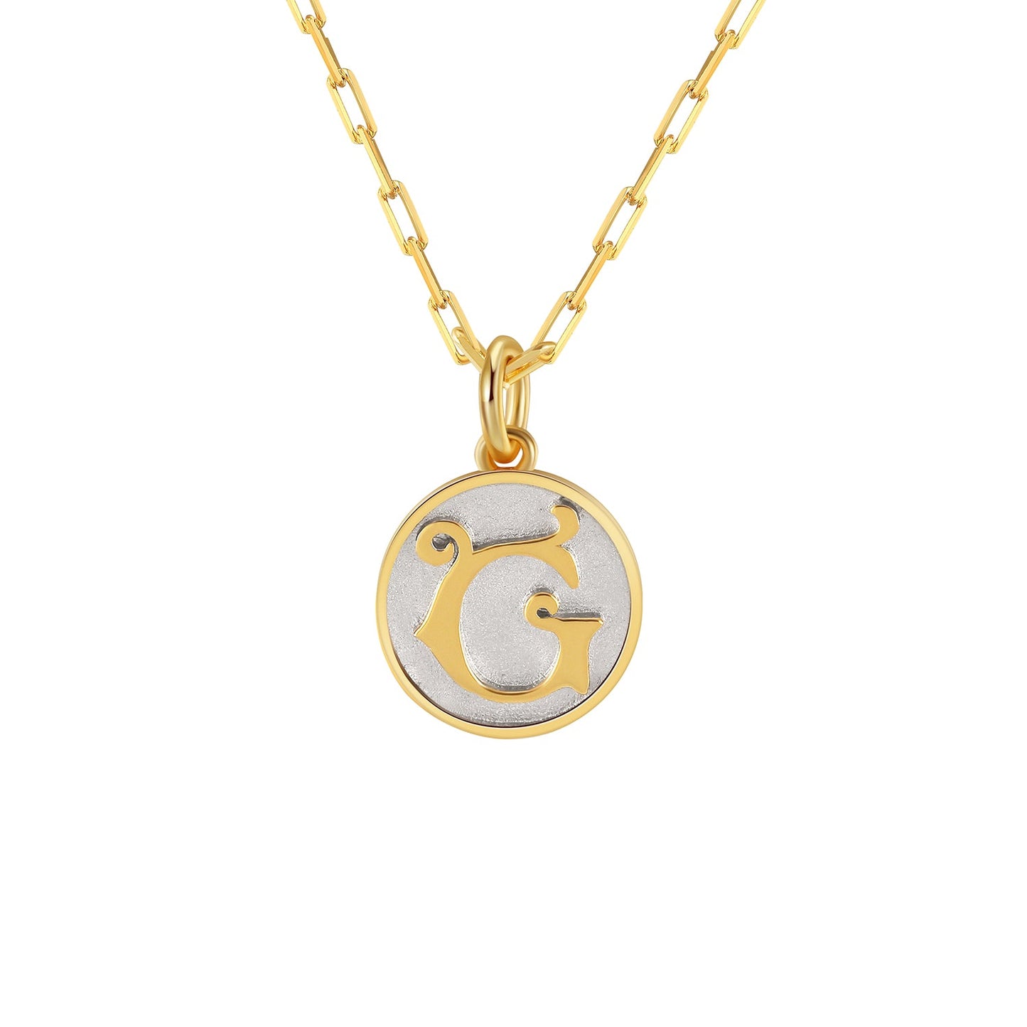 Saints Dainty Fancy G Initial Pendant Necklace