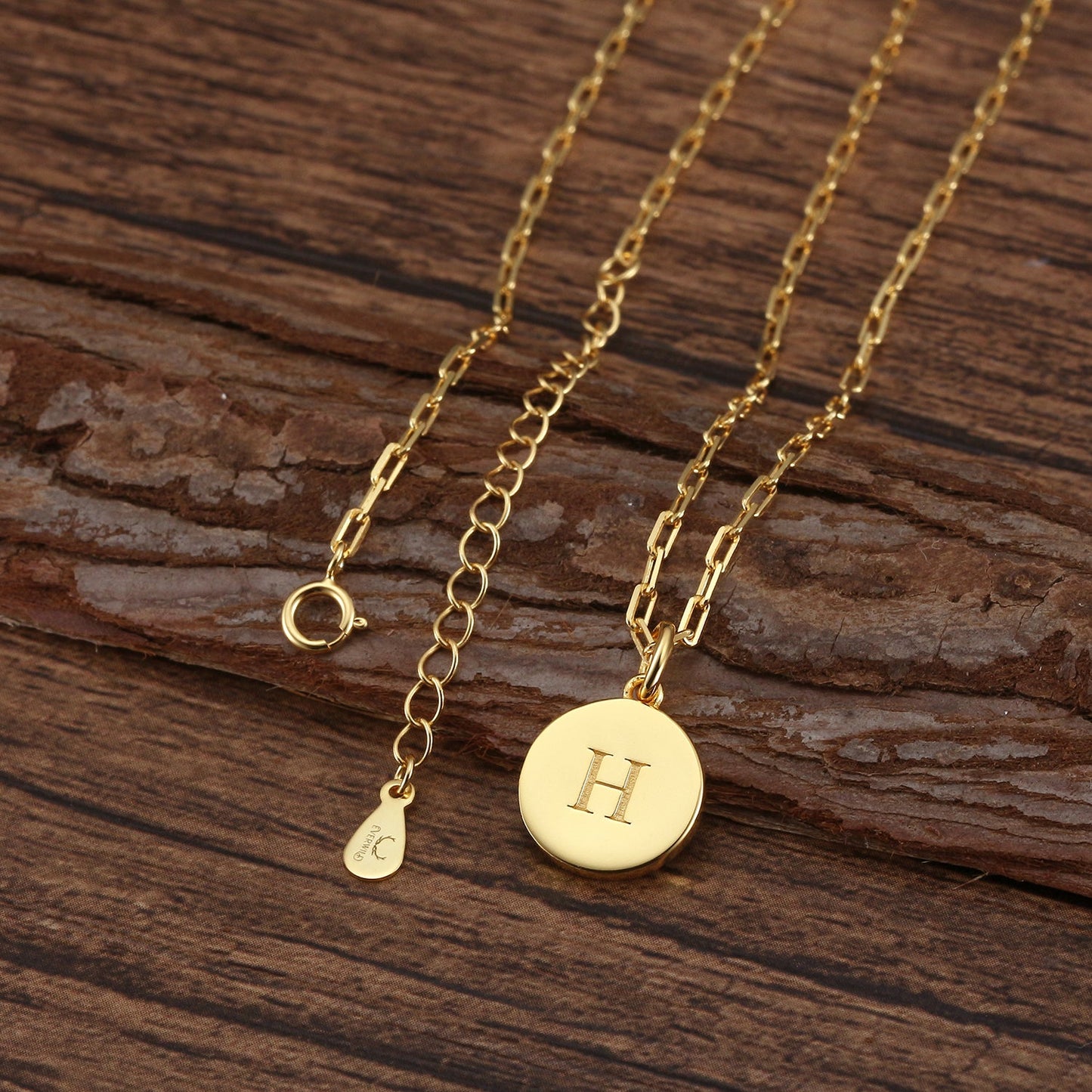 Saints Dainty Fancy H Initial Pendant Necklace