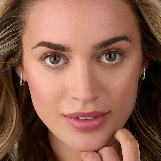0.27 ct 15mm V-Shape Hoops in 14KY