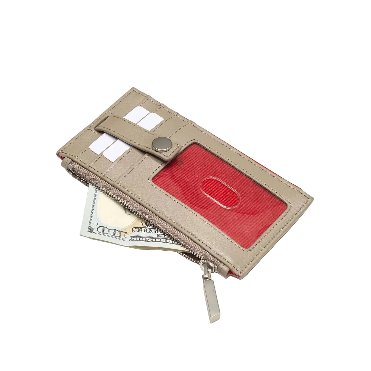 210 WEST ID Wallet in Pewter Pebble/Silver