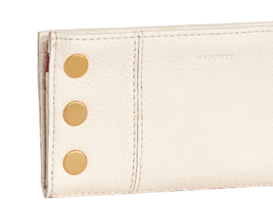 110 NORTH Bifold Wallet in Calla Lily White/ Gold